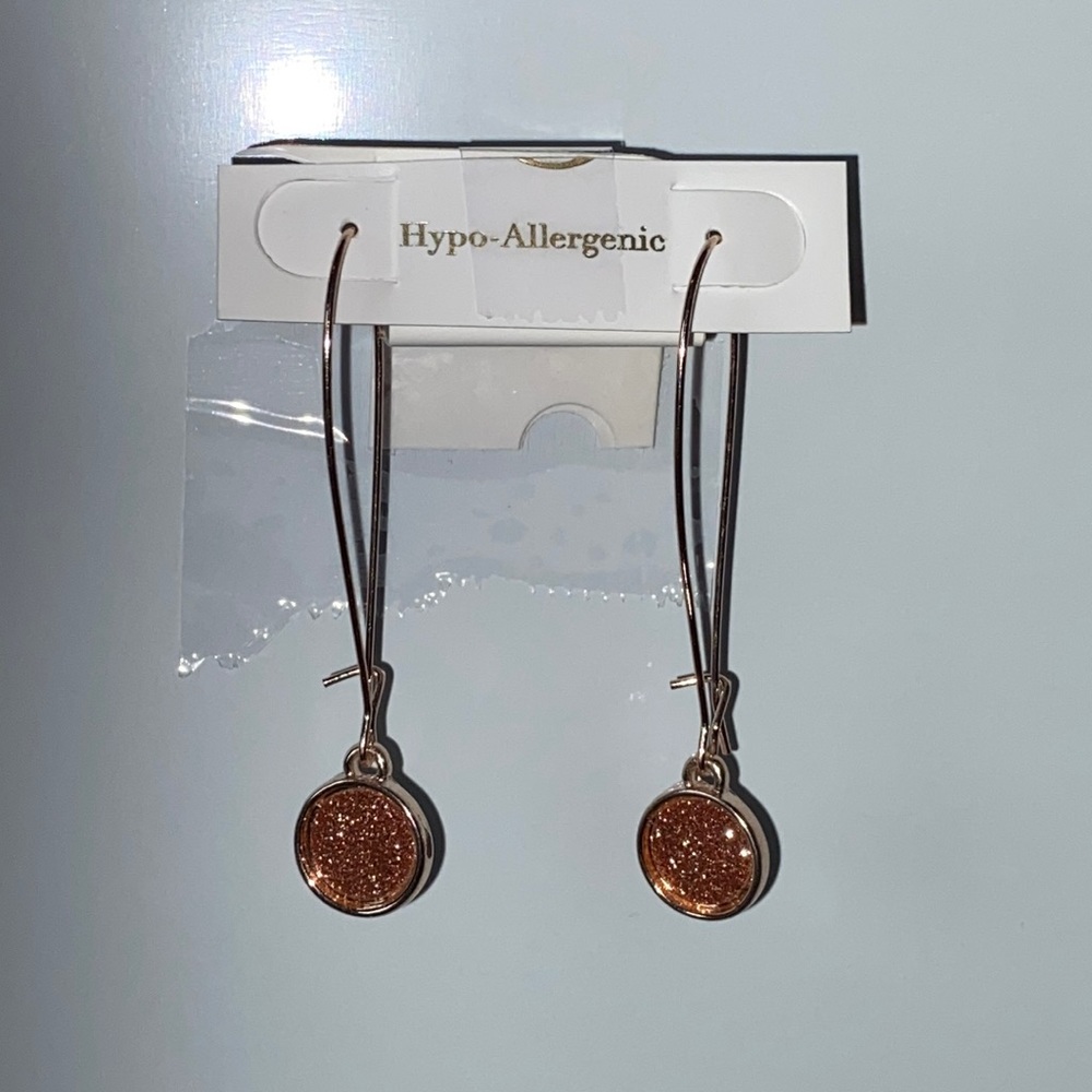 NWT: Rose Gold dangle earrings